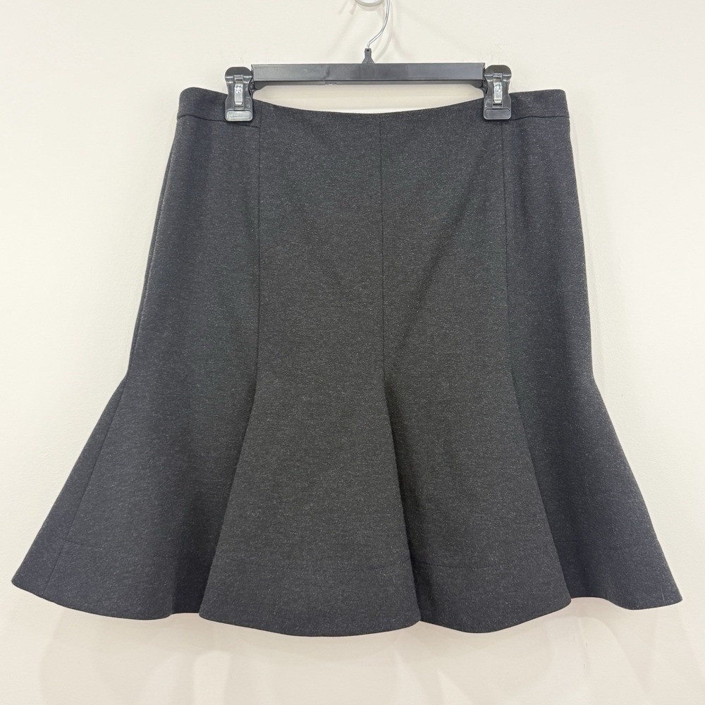 Akris Punto Flare Skirt 10 Gray Capsule Career Office Heavyweight Pleated